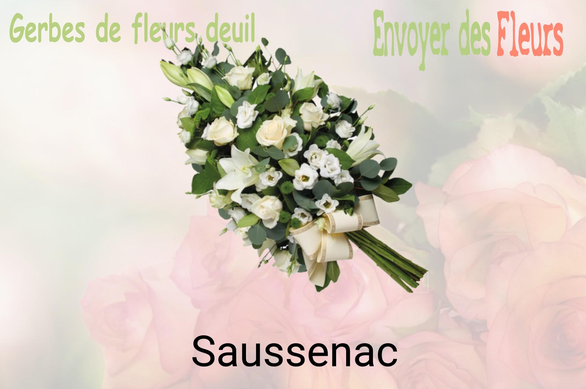 Gerbe de fleurs de deuil livrée à Saussenac